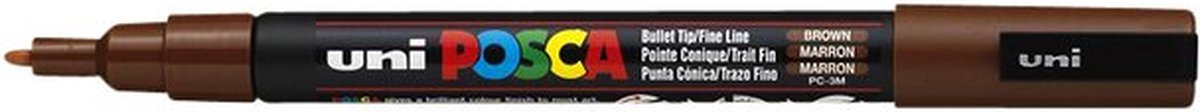 Verfstift Posca PC3M F bruin | 6 stuks